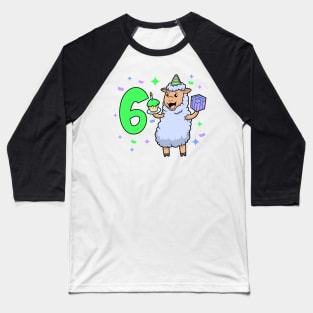 I am 6 with sheep - girl birthday 6 years old Baseball T-Shirt